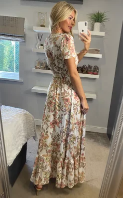 Promo ✔️ Izabel London Multi Cream Vintage Floral Tiered Maxi 👗 Dress ⌛ -Alie Street Shop unnamed file 92