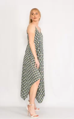 Deals 💯 LOES House Geometric Pattern Handkerchief 👗 Dress In Khaki 🎉 -Alie Street Shop unnamed file 946