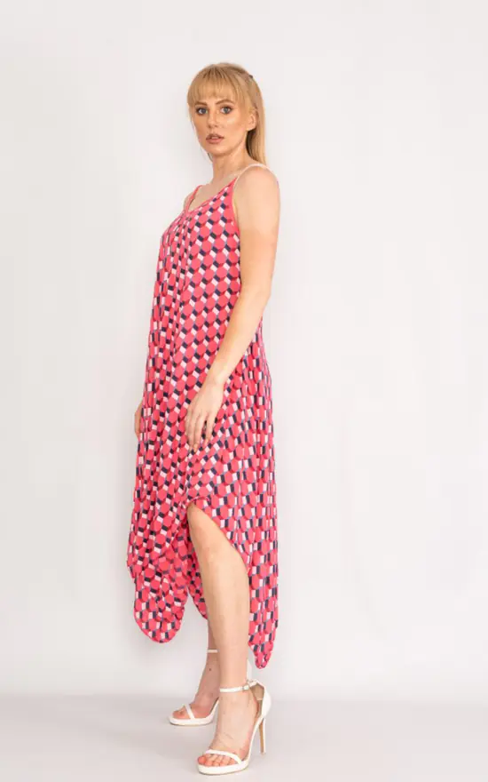 Discount π€© LOES House Geometric Pattern Handkerchief π Dress In Fuchsia β 4 Discount π€© LOES House Geometric Pattern Handkerchief π Dress In Fuchsia β - Image 2