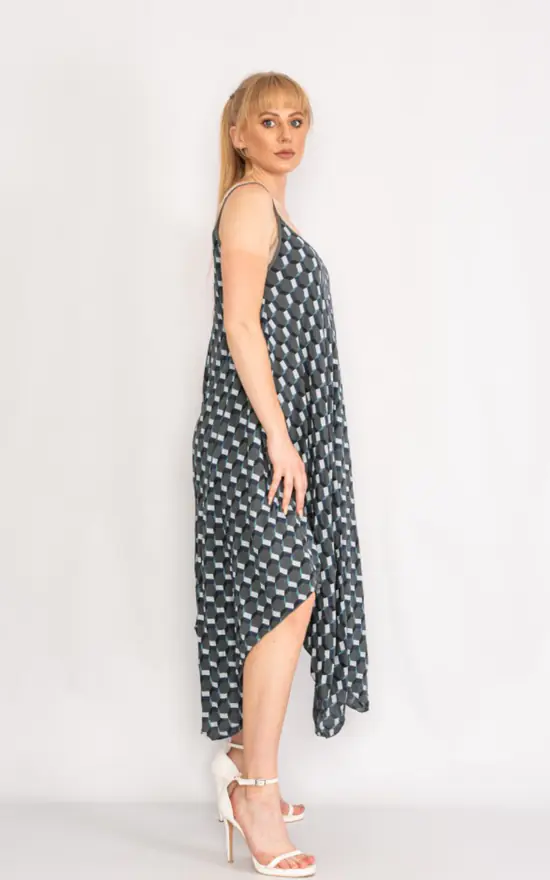 Flash Sale π LOES House Geometric Pattern Handkerchief π Dress In Charcoal Grey 𧨠6 Flash Sale π LOES House Geometric Pattern Handkerchief π Dress In Charcoal Grey 𧨠- Image 4