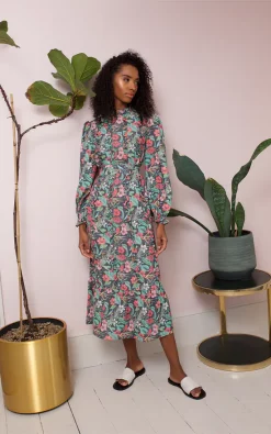 Promo β Raishma Studio Clara High Neck Black Tie Up Maxi π Dress βοΈ