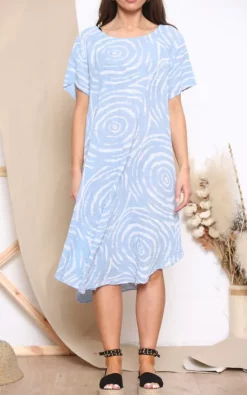 Buy β€οΈ LOES House Swirl Pattern Short Sleeve π Dress In Blue π 9 Buy β€οΈ LOES House Swirl Pattern Short Sleeve π Dress In Blue π -Alie Street Shop unnamed file 970