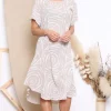 Best Sale 🎁 LOES House Swirl Pattern Short Sleeve 👗 Dress In Beige ⌛ -Alie Street Shop unnamed file 975