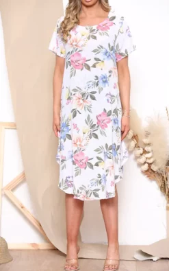 Flash Sale 🛒 LOES House Lightweight Floral Print 👗 Dress In White 🌟 -Alie Street Shop unnamed file 982