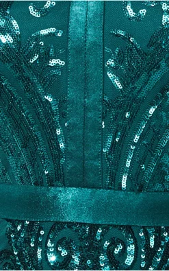 Buy 🔔 Goddiva Embroidered Sequin Maxi 👗 Dress In Emerald Green ⭐ -Alie Street Shop w3DctOIA 13445