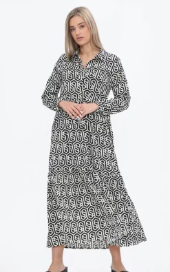 New π LOVE SUNSHINE Black Aztec Print Smock Maxi π Dress π₯