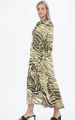 Wholesale π LOVE SUNSHINE Green Zebra Printed Bubble Satin Maxi Smock π Dress π 8 Wholesale π LOVE SUNSHINE Green Zebra Printed Bubble Satin Maxi Smock π Dress π -Alie Street Shop yLS 2267 CF5 3
